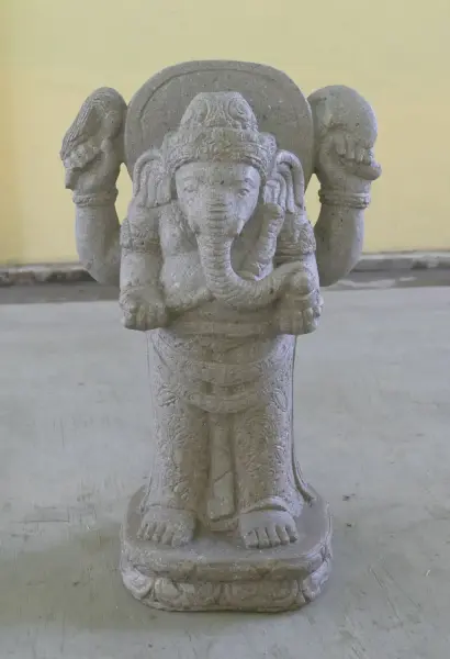 Product image 1 of the product “Standing Ganesha, 62 cm height, riverstone, stonemasony ”